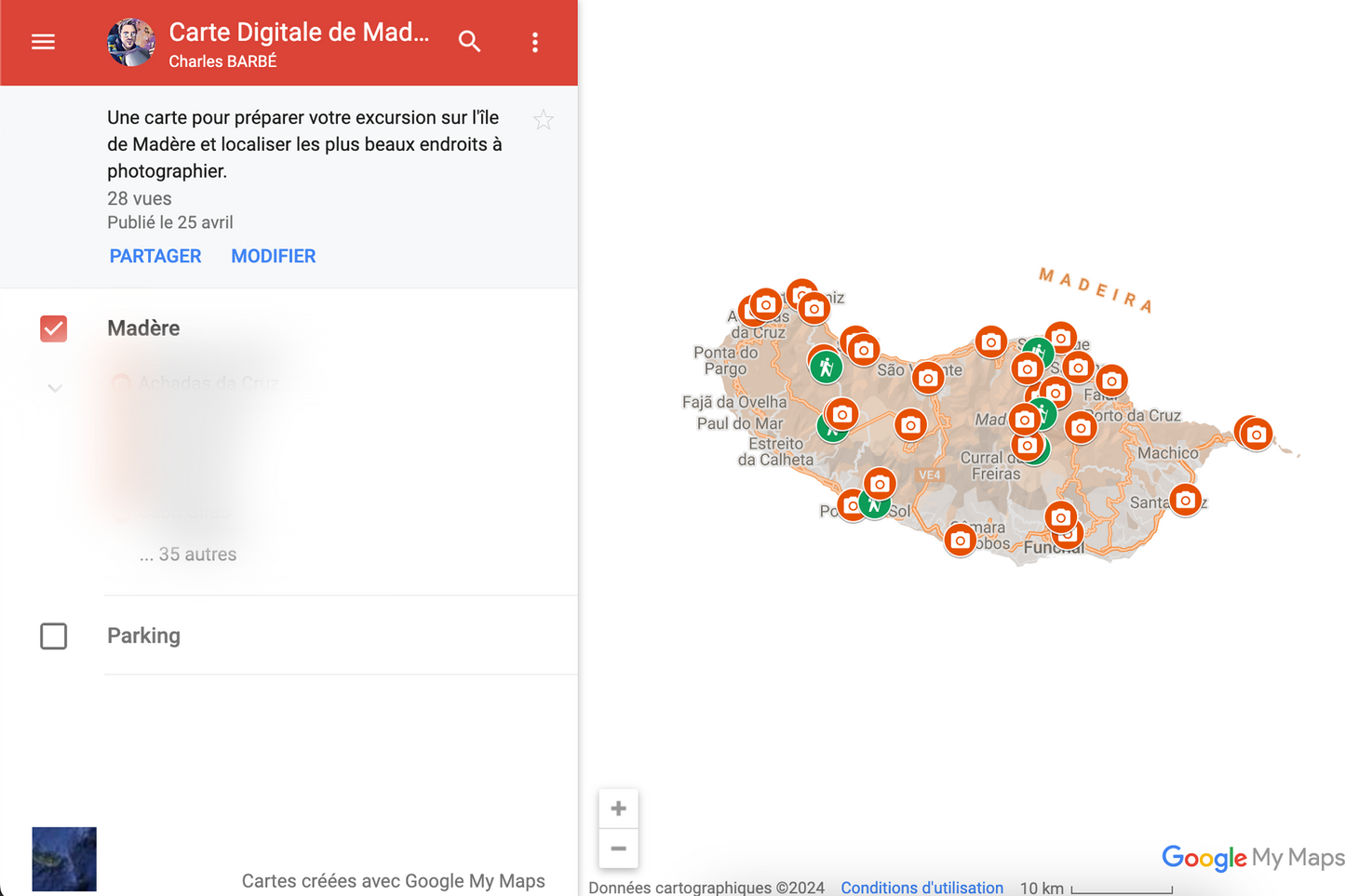 Une carte GPS pour découvrir Madère et ne rien manquer des plus beaux endroits de l'île à photographier.