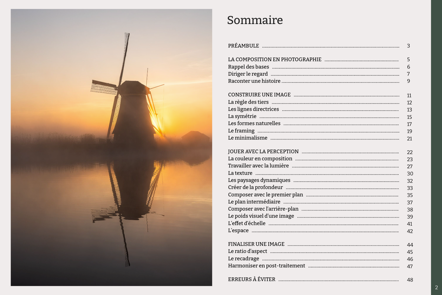 Landscape Photography Composition ebook written by Charles Barbe, table of contents