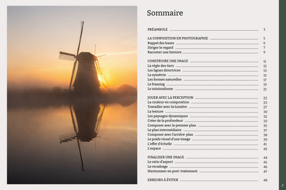 Landscape Photography Composition ebook written by Charles Barbe, table of contents
