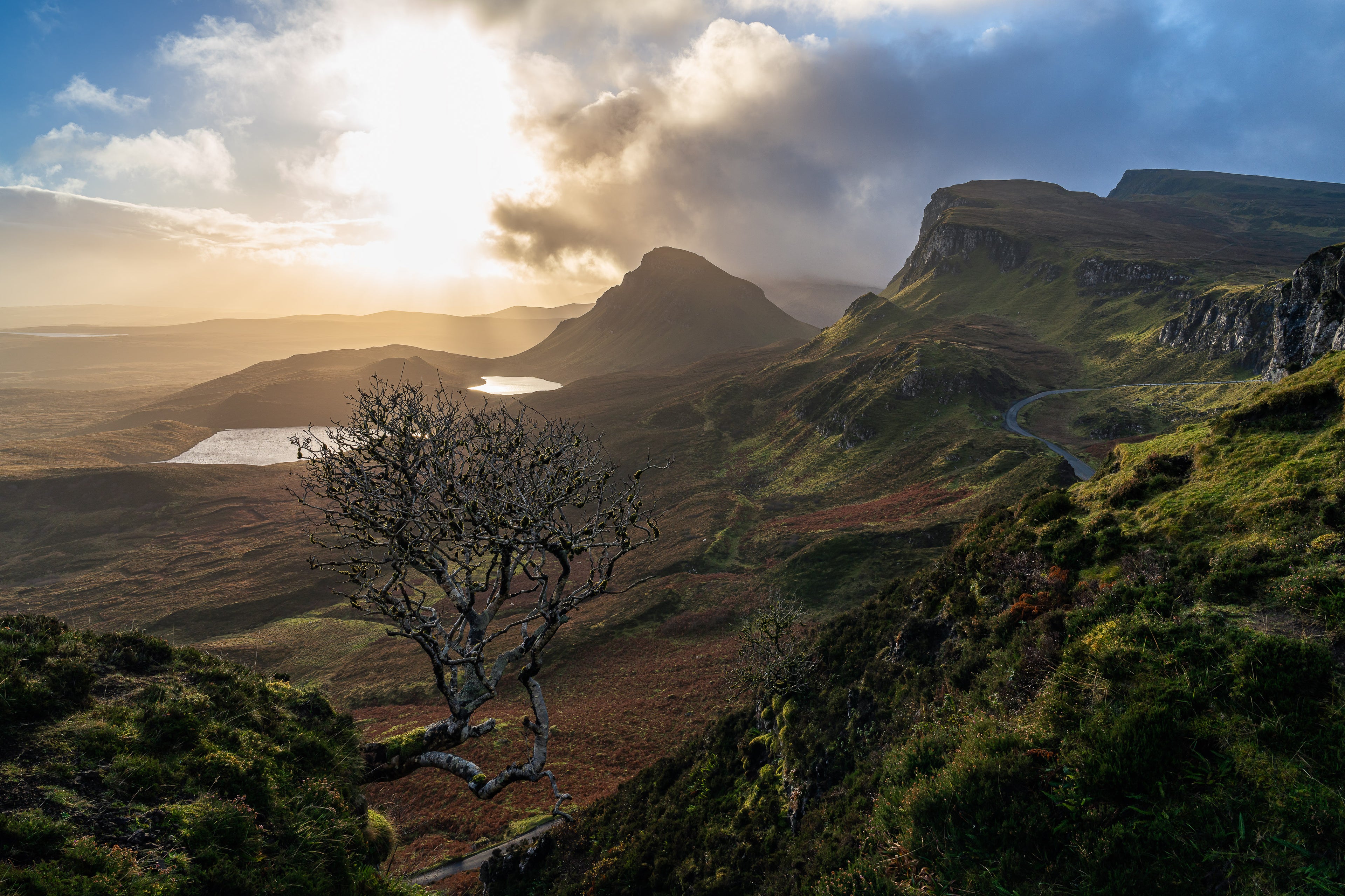 A beautiful golden hour in the Quiraing, on the Isle of Skye