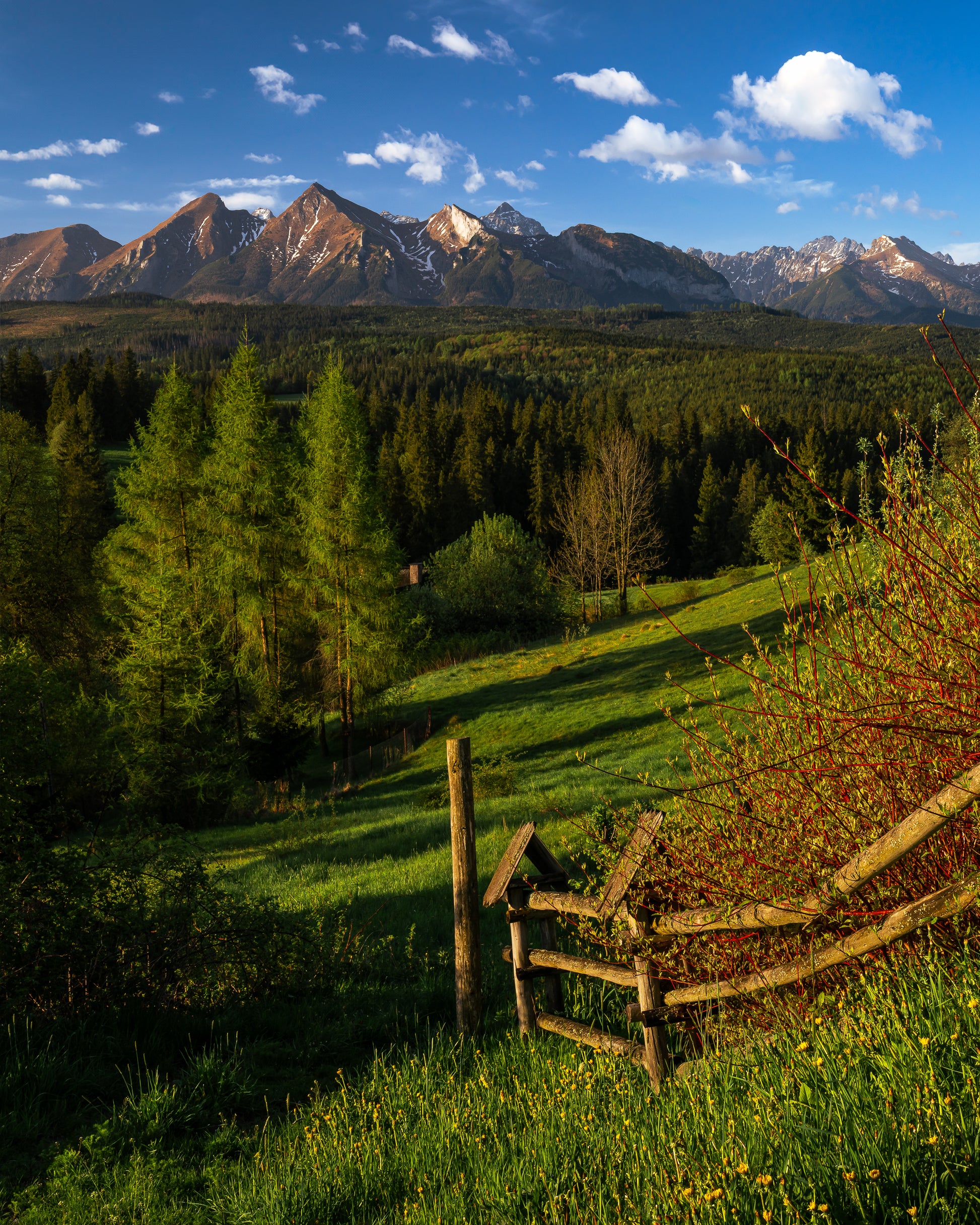 Colorful sunrise in Spring, in the Tatra mountains